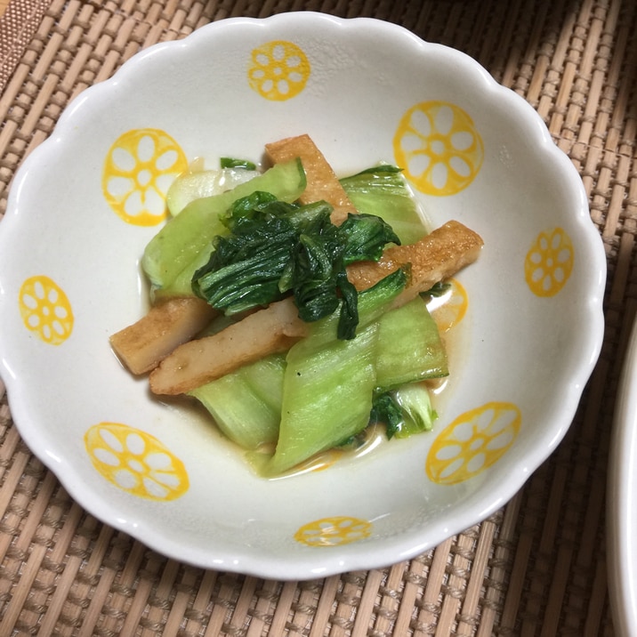 簡単10分♪チンゲン菜と平天のオイスター炒め